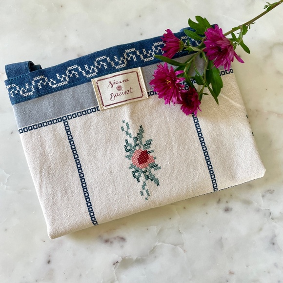 Sezane Handbags - Sezane x Baziszt Blue Floral Tote Bag